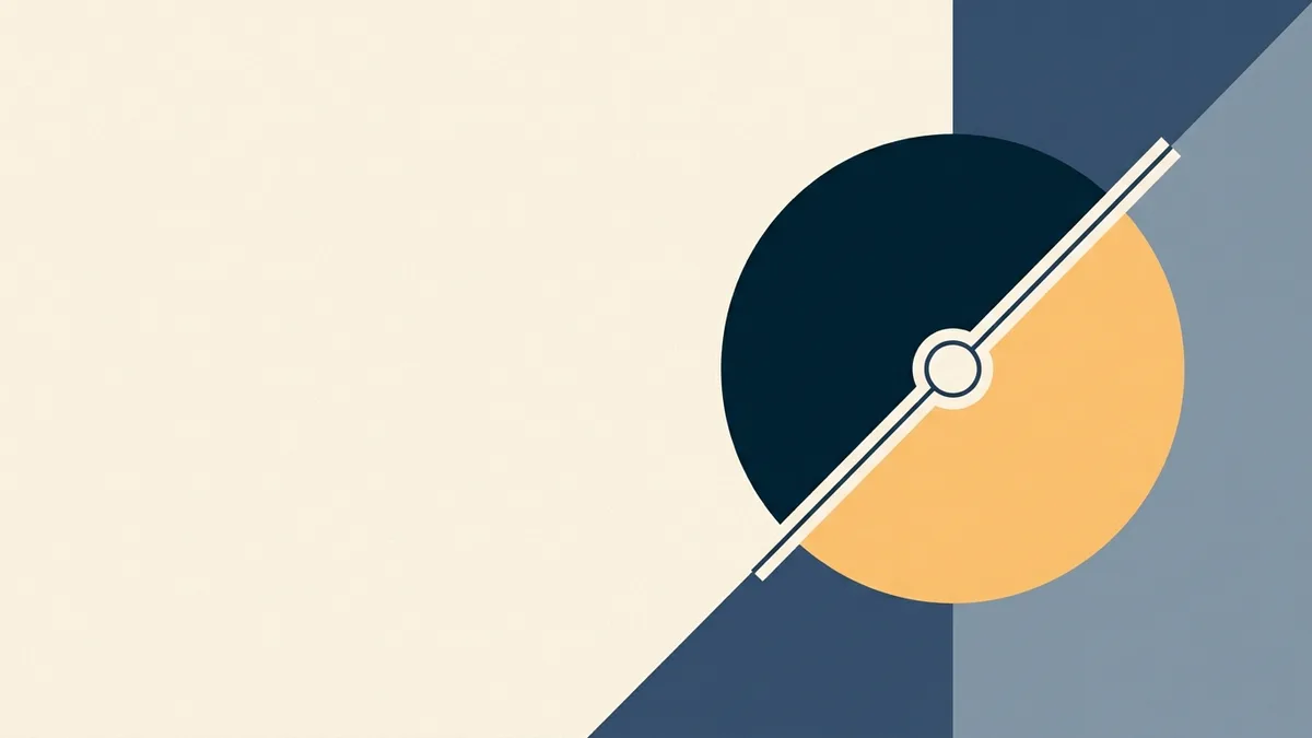 Abstract illustration of a two-part cycle where the two halves are different sizes.