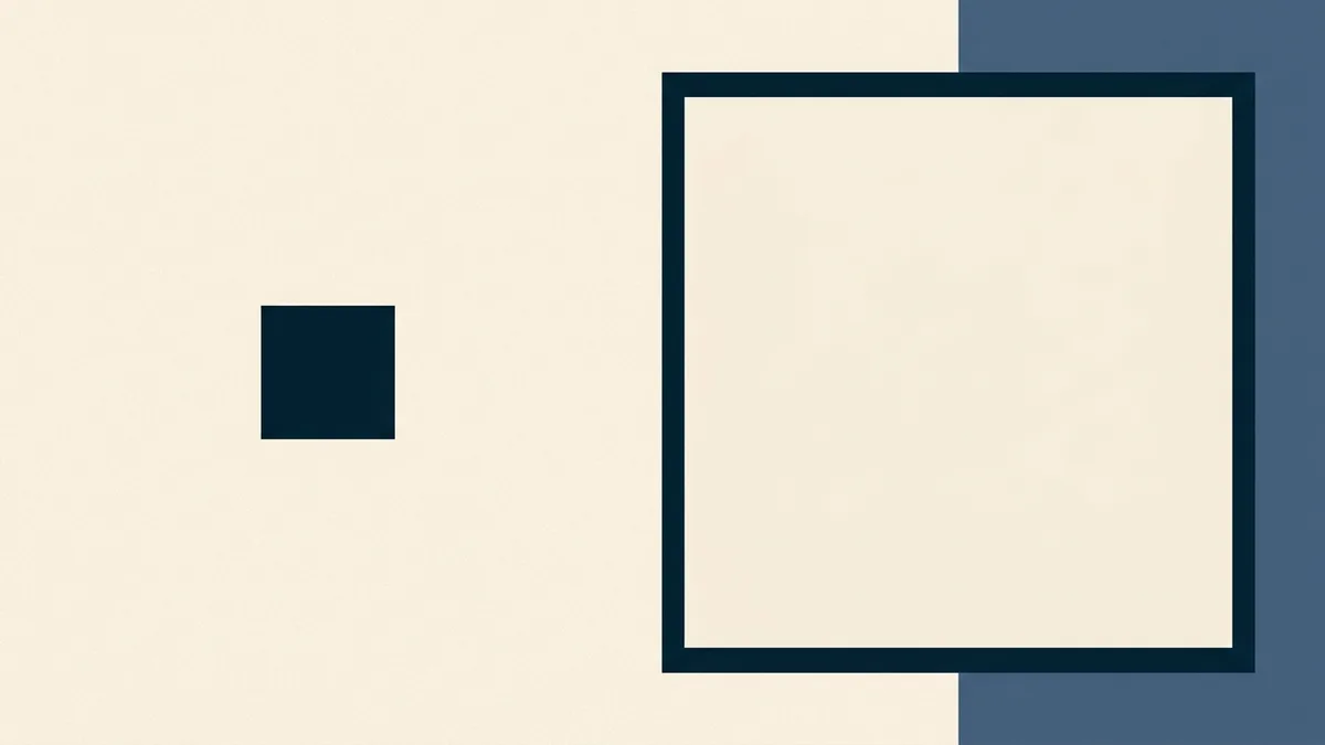Abstract illustration of a very small block beside a much larger one.