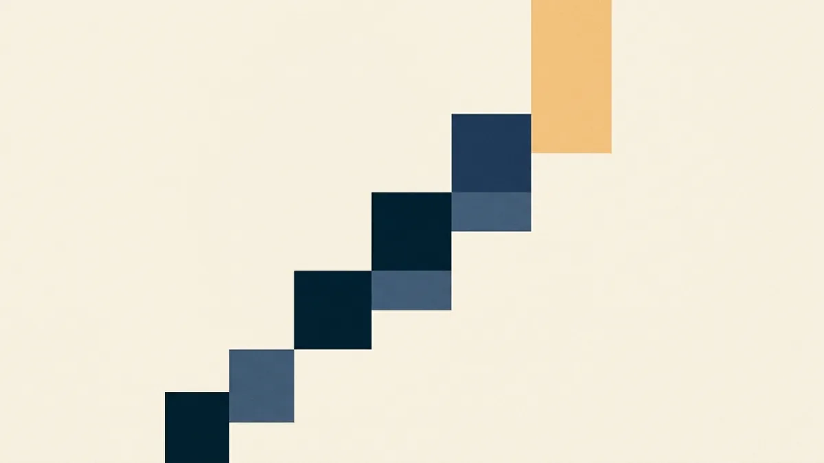 Abstract illustration of a bar stepping up to a taller bar with the increment highlighted.