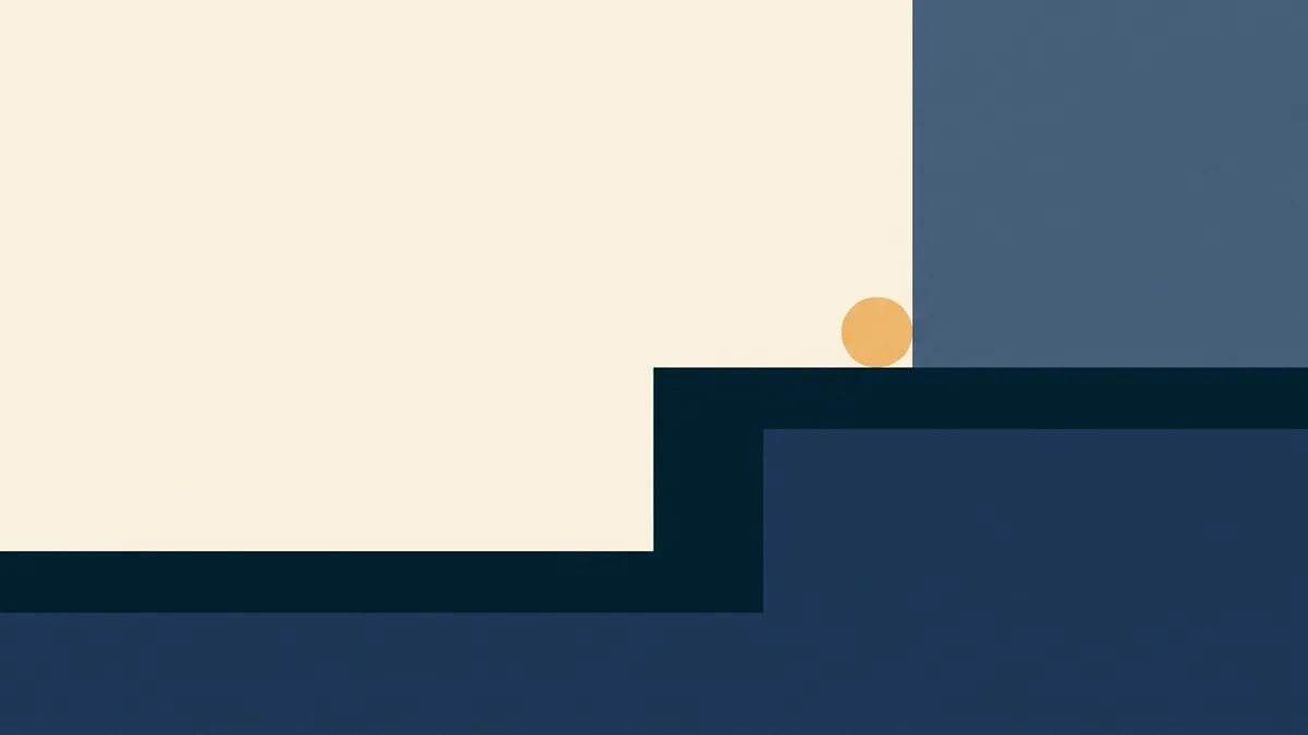 Abstract illustration of a stepped threshold where a marker crosses from one level to another.