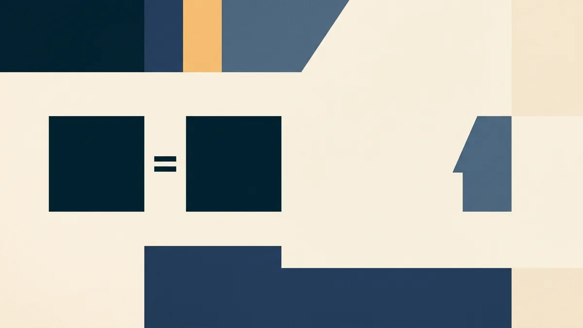 Abstract illustration of two equal-sized blocks where one is usually expected to be smaller.
