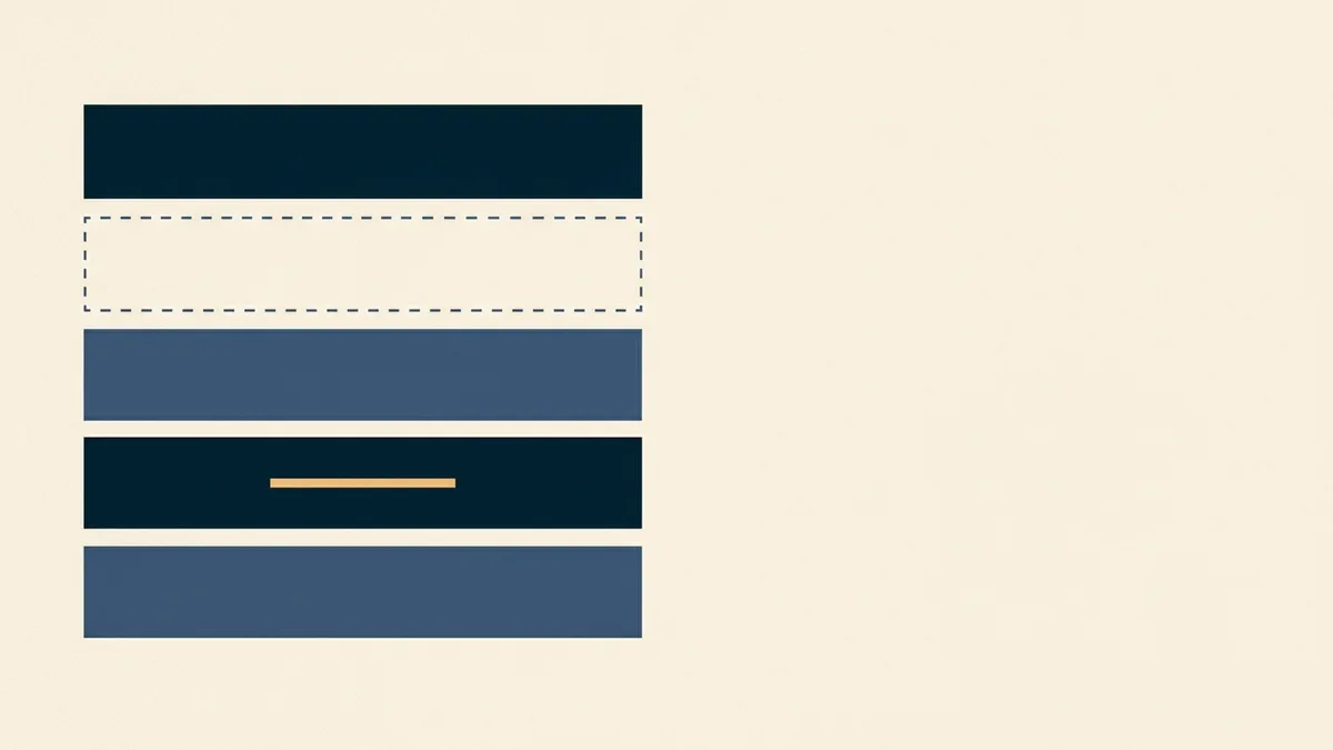 Abstract illustration of a partly filled data row with one cell left blank.