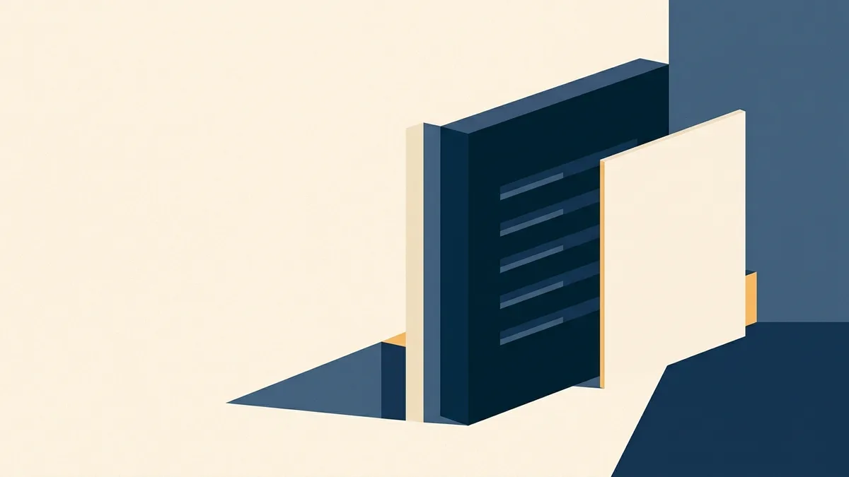 Abstract illustration of figures carved into a solid block rather than written on a card.