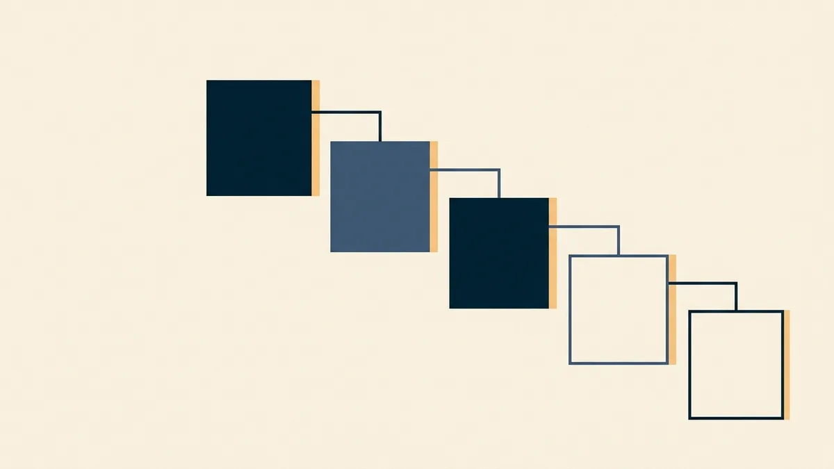 Abstract illustration of a sequence of dependency blocks where each must complete before the next begins.