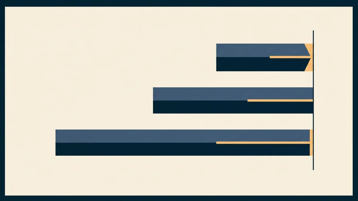 Abstract illustration of three parallel preparation tracks converging on a single vertical line.
